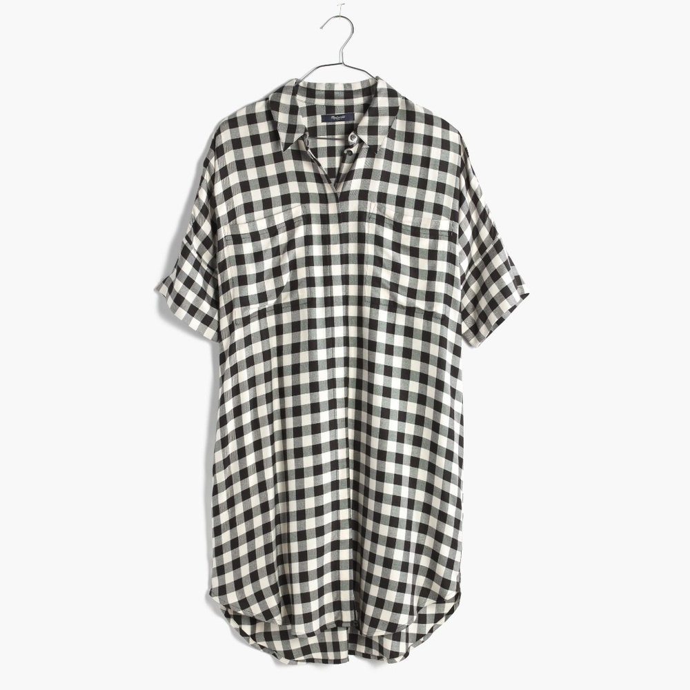 Madewell Courier Shirt Dress Buffalo Check Large